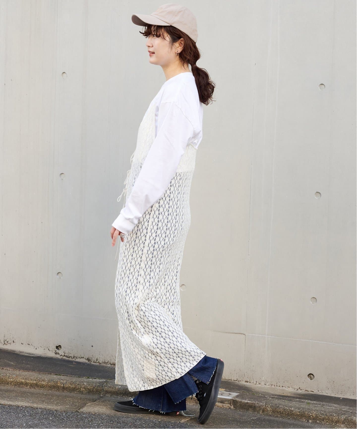 アパルトモン レース キャミソールワンピース スカート ホワイト