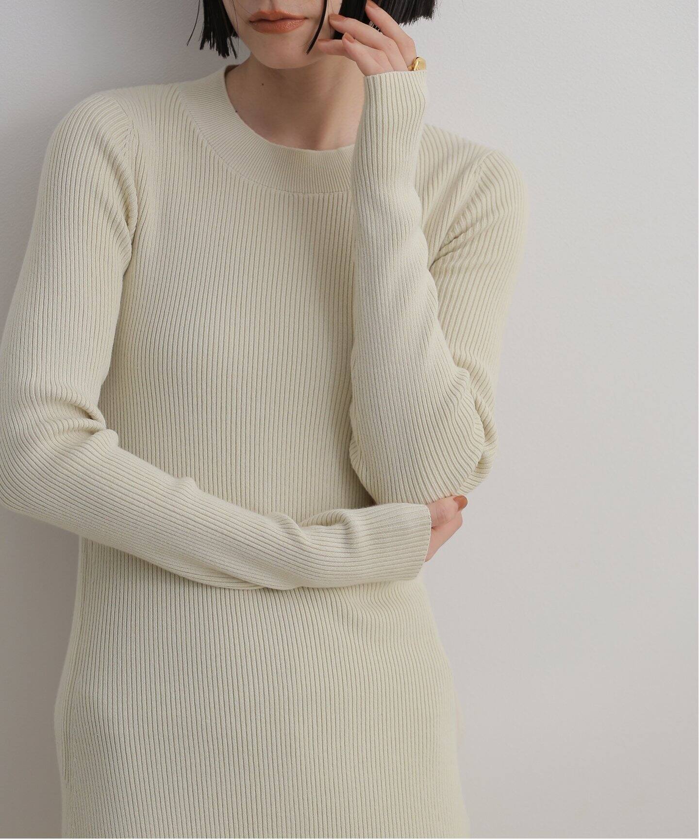 TODAYFUL メッシュニットドレス BK 青っぽく 