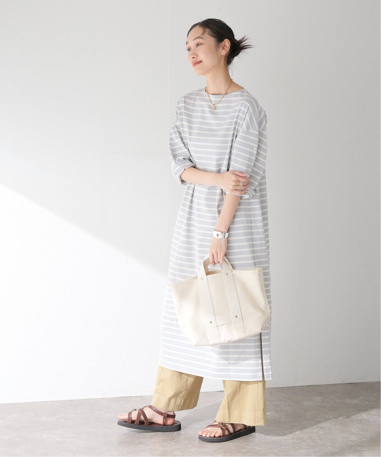 ORCIVAL / オーシバル】MERCERIZED DRESS ワイドボートネック 