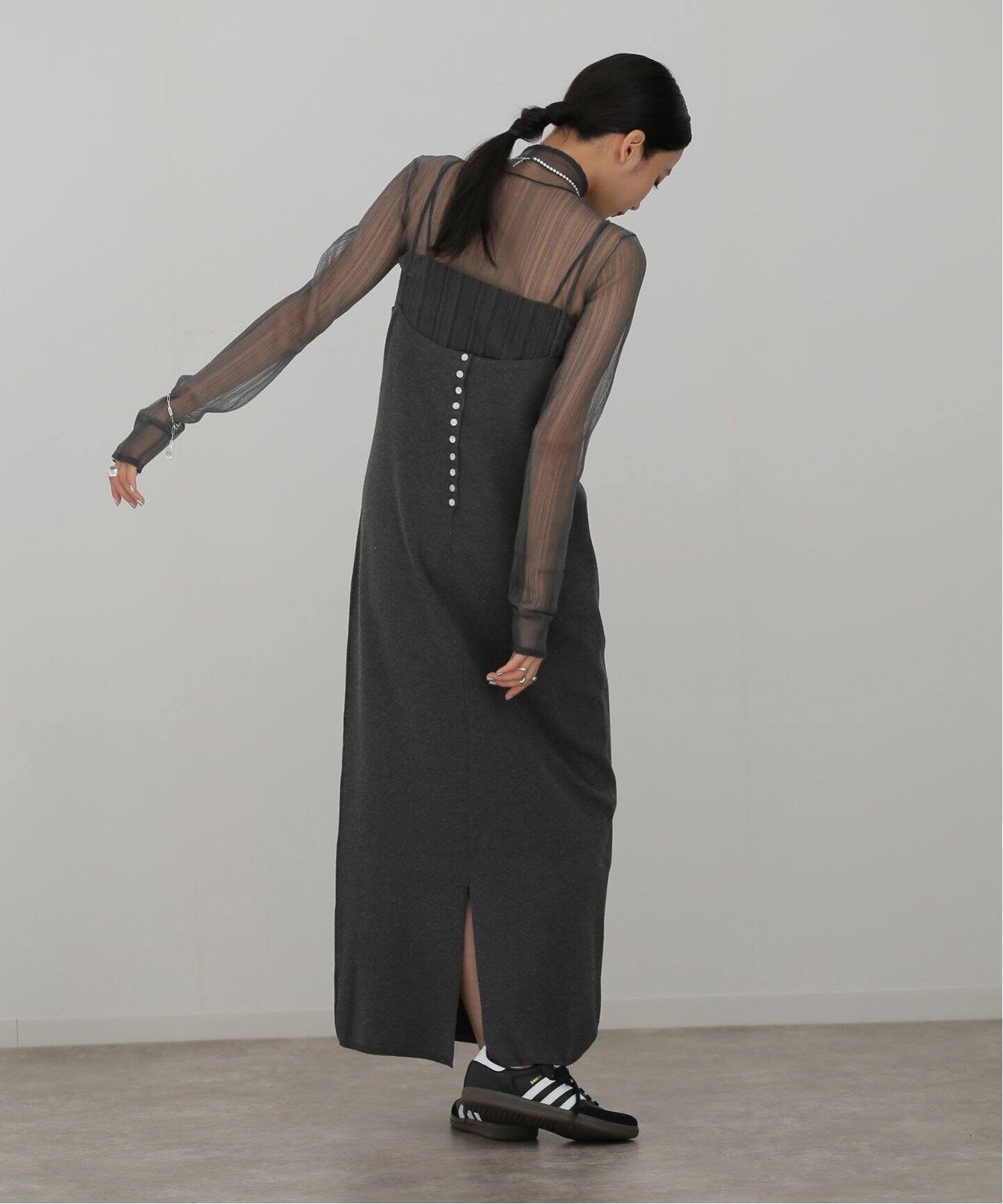 バロンキャミ/黒/black/Sサイズ/maison 読ん de Dolce 