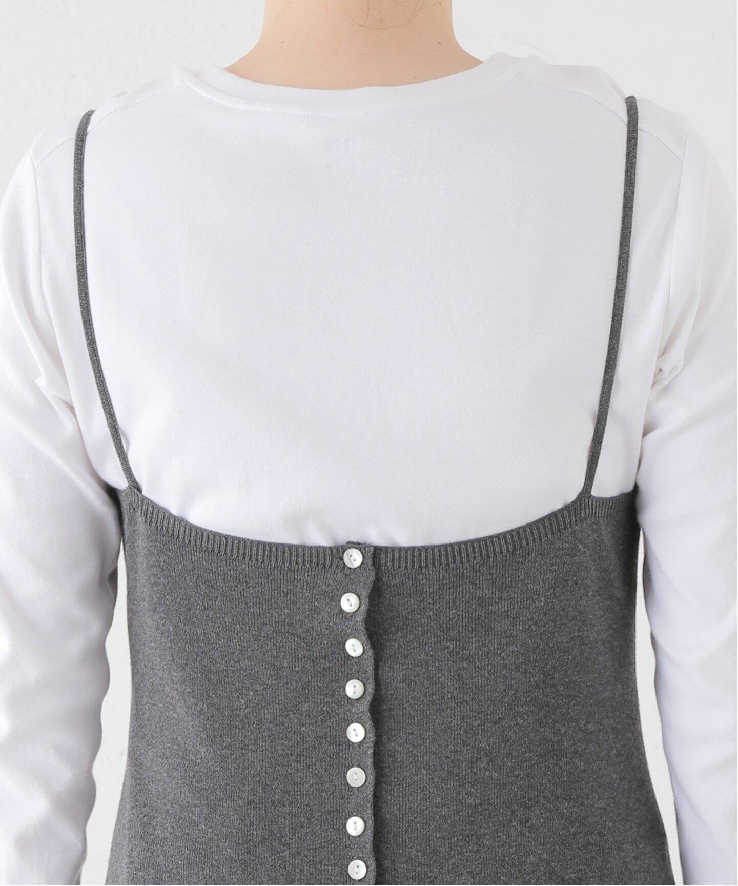 ETRE TOKYO バッグボタンキャミソールニットロングワンピース 