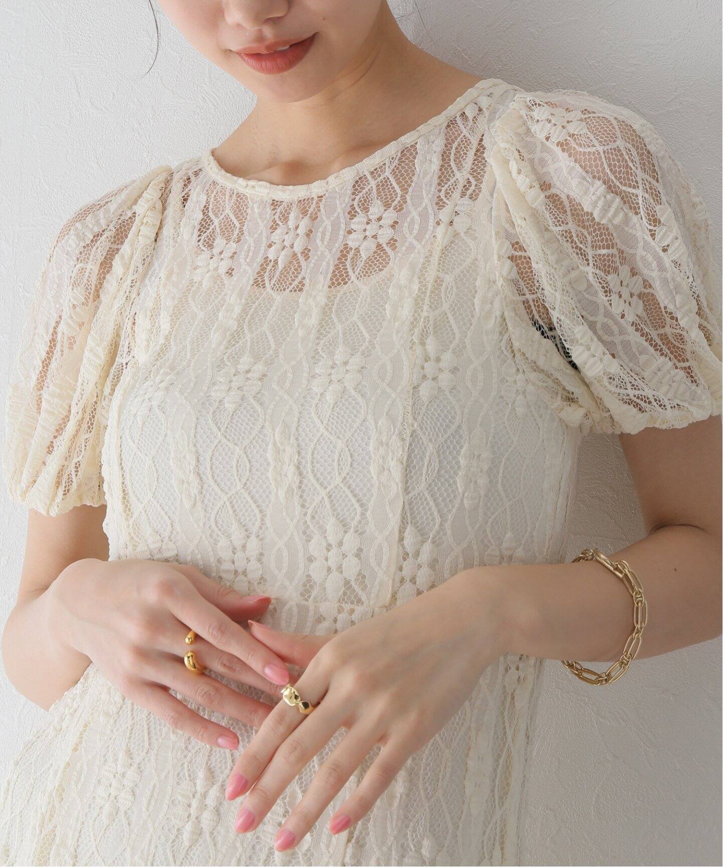 CLANE LACE MINI PUFF SLEEVE ONEPIECE（ワンピース）｜BOICE FROM  