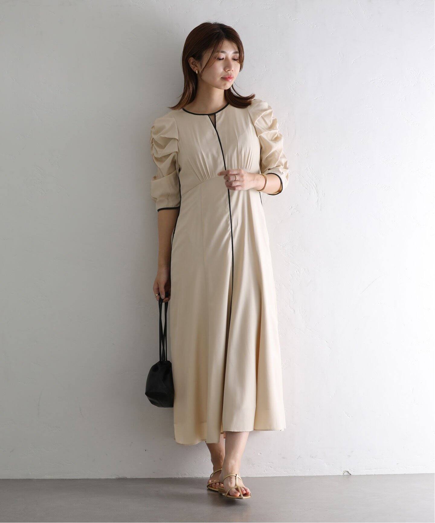 バイカラーパイピングワンピース（ワンピース）｜La Totalite（ラ  