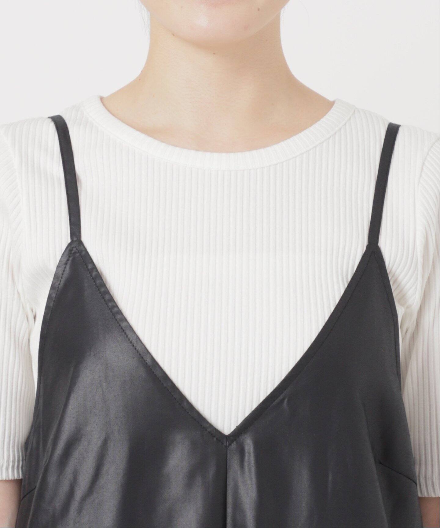 3/13まで値下げ litmus her praha レザーキャミワンピース 白（レザー  