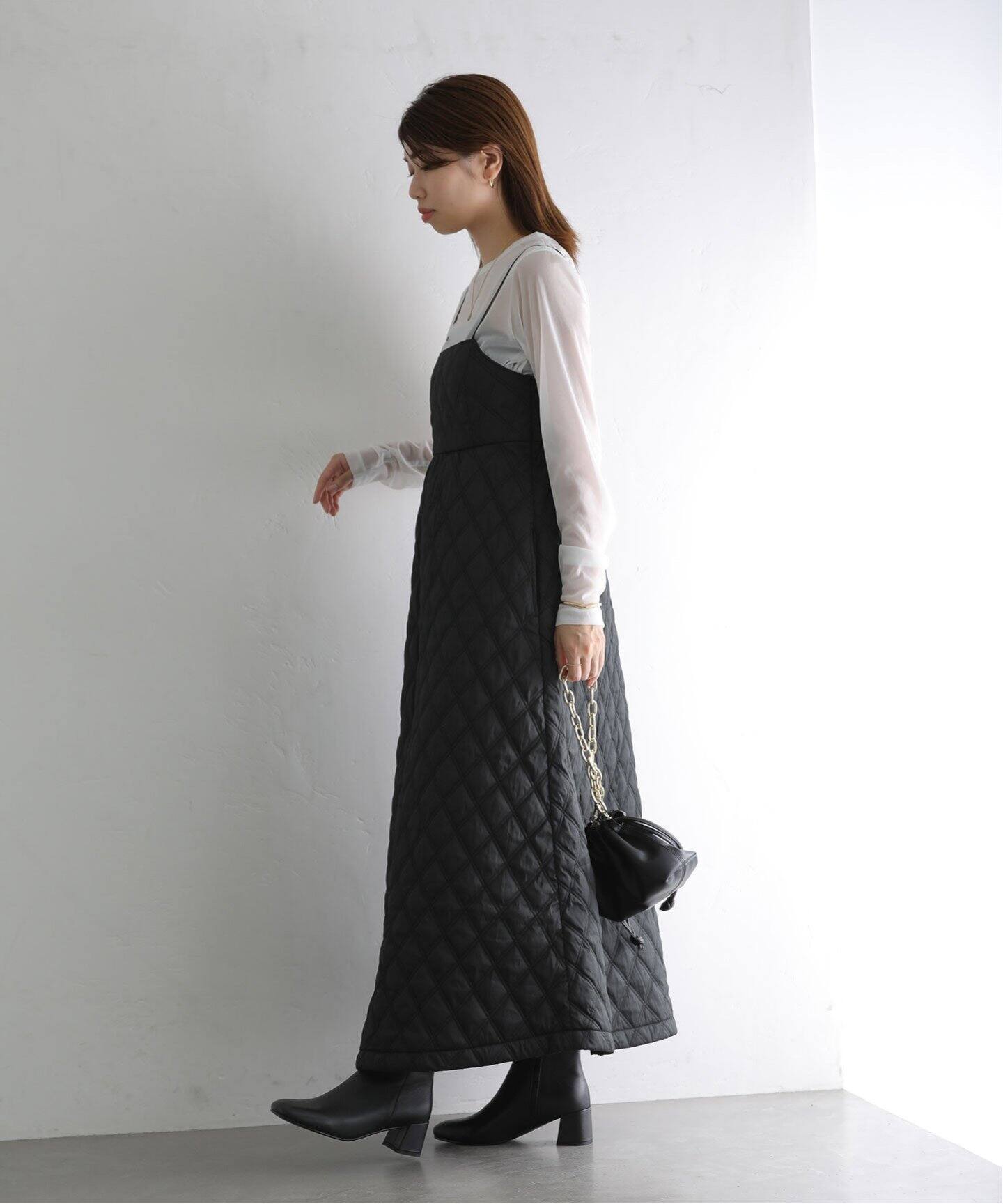 ne Quittez pas/ヌキテパ 】 キルティングキャミドレス（ワンピース  