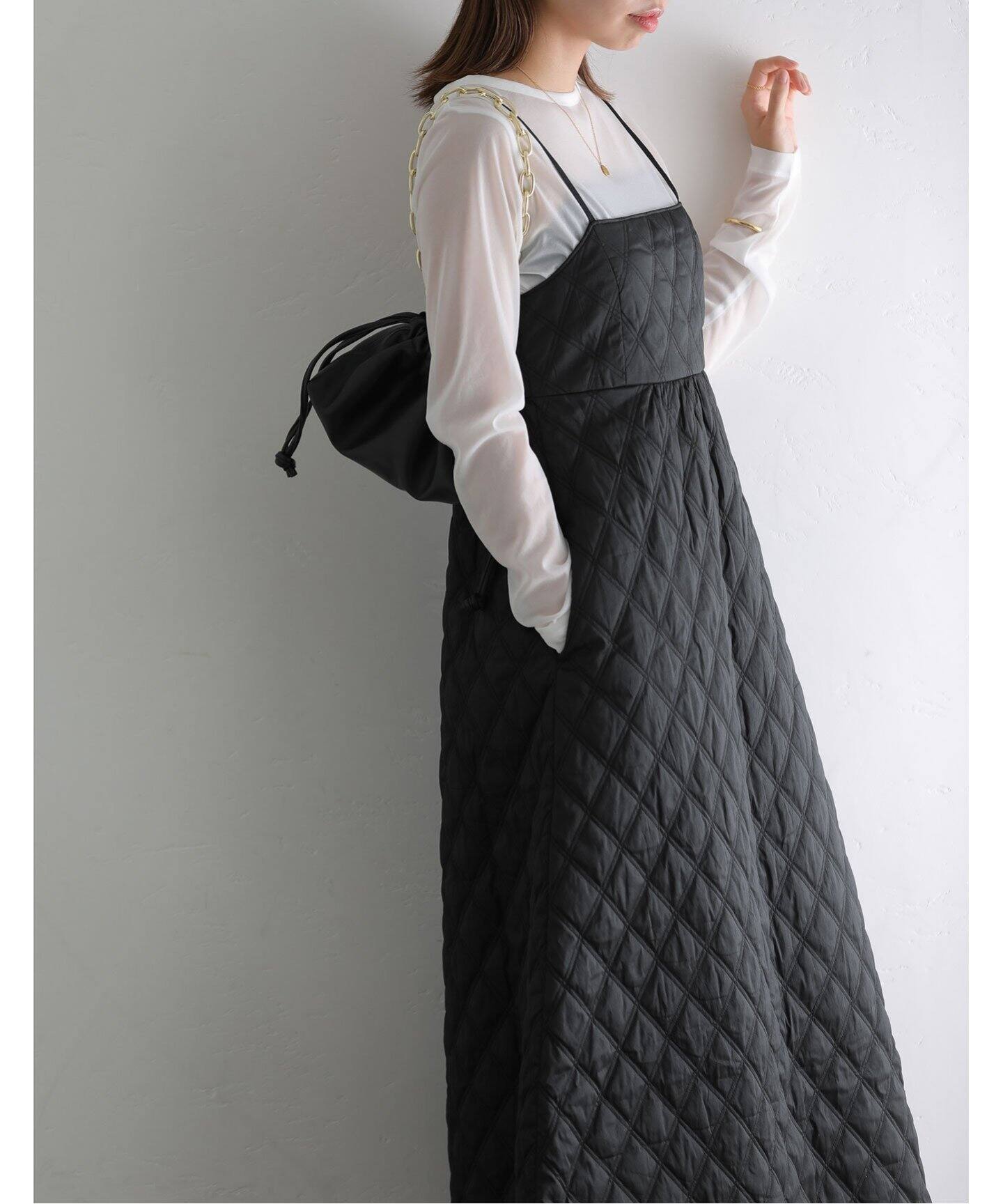 ne Quittez pas/ヌキテパ 】 キルティングキャミドレス（ワンピース  