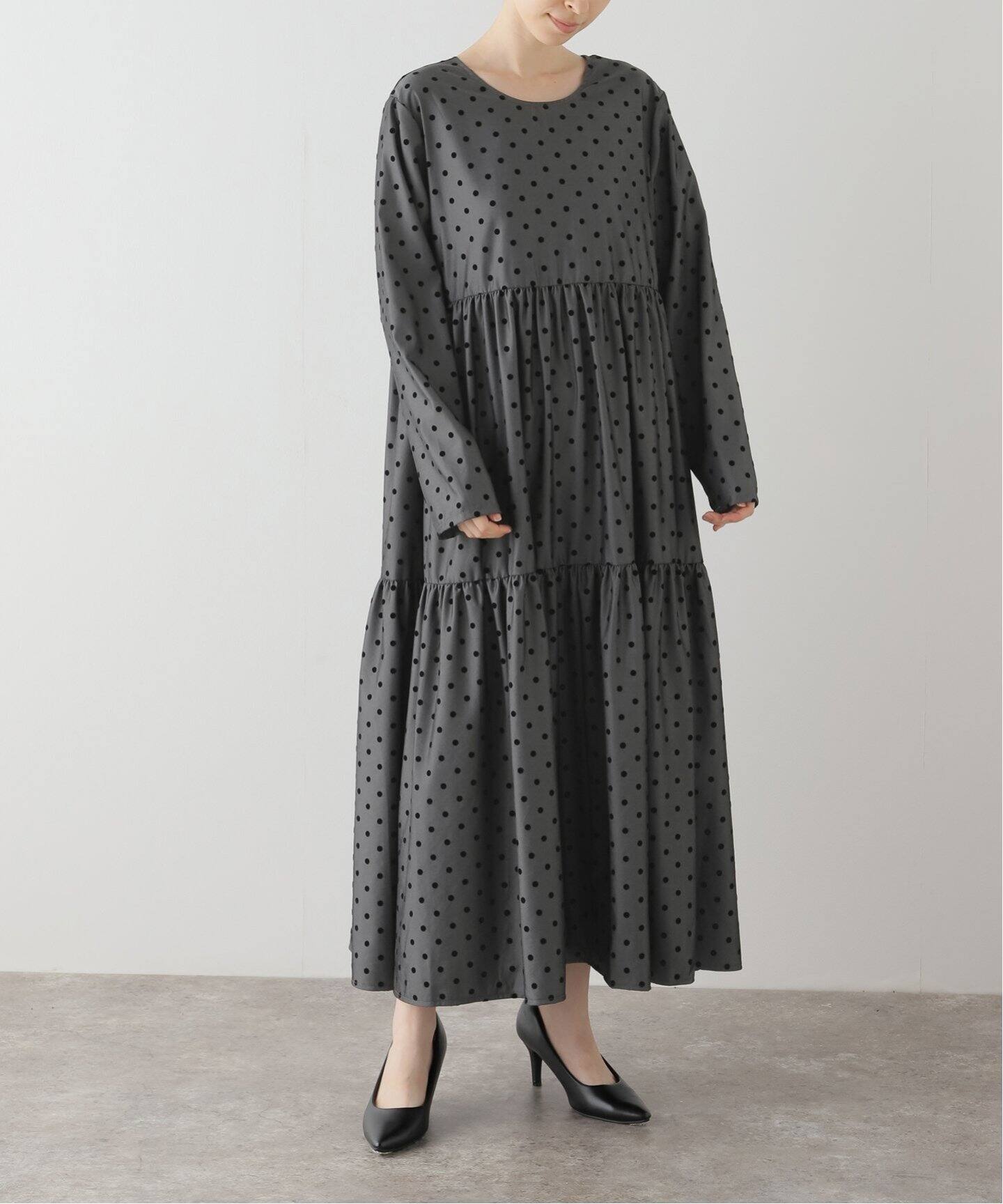 TORRAZZO DONNA/トラッゾドンナ】Polka Dots Tiered Onepiece  