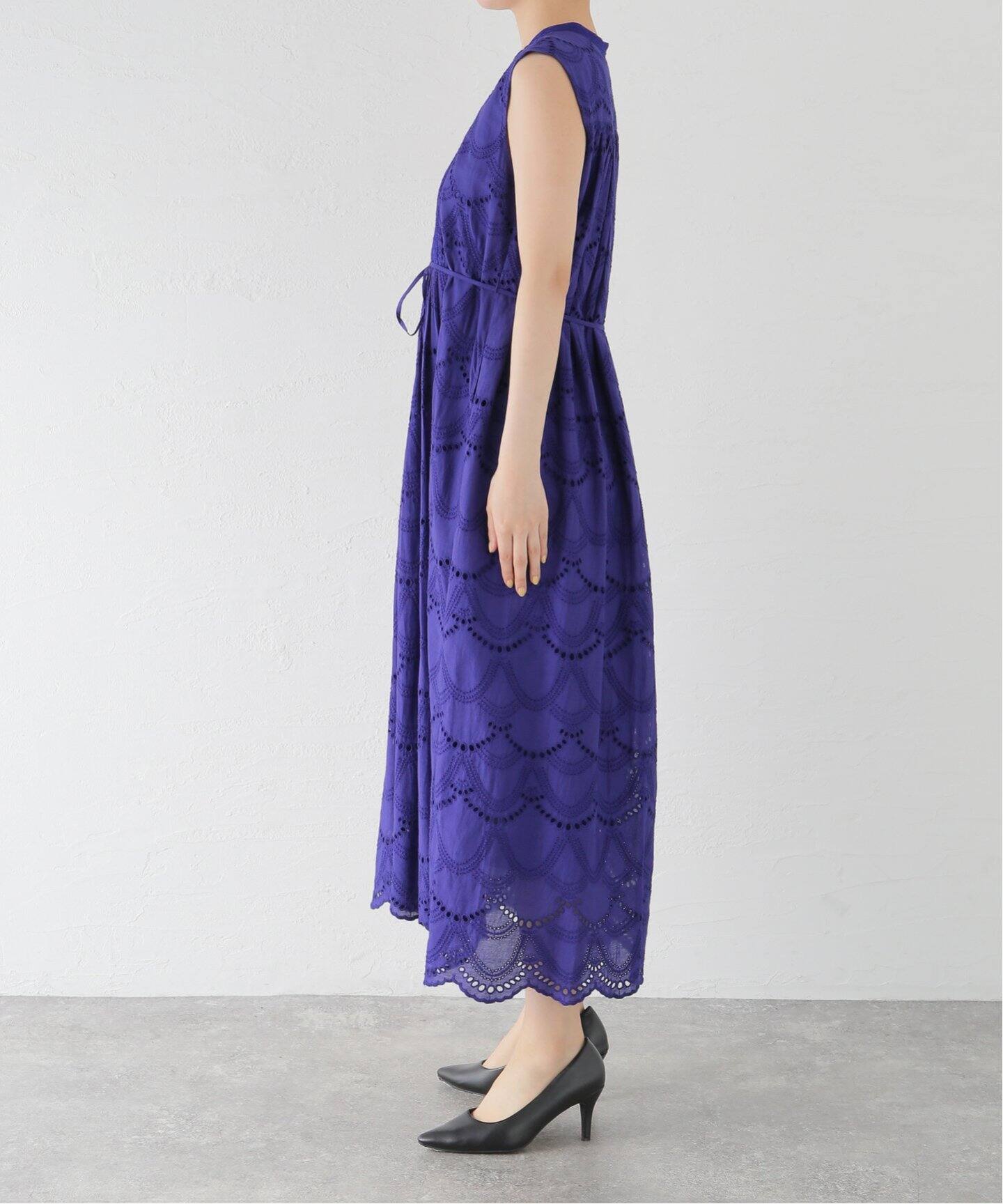 ne Quittez pas/ヌキテパ 】Cotton Voile Dot Hemla No Sleeve Dress 