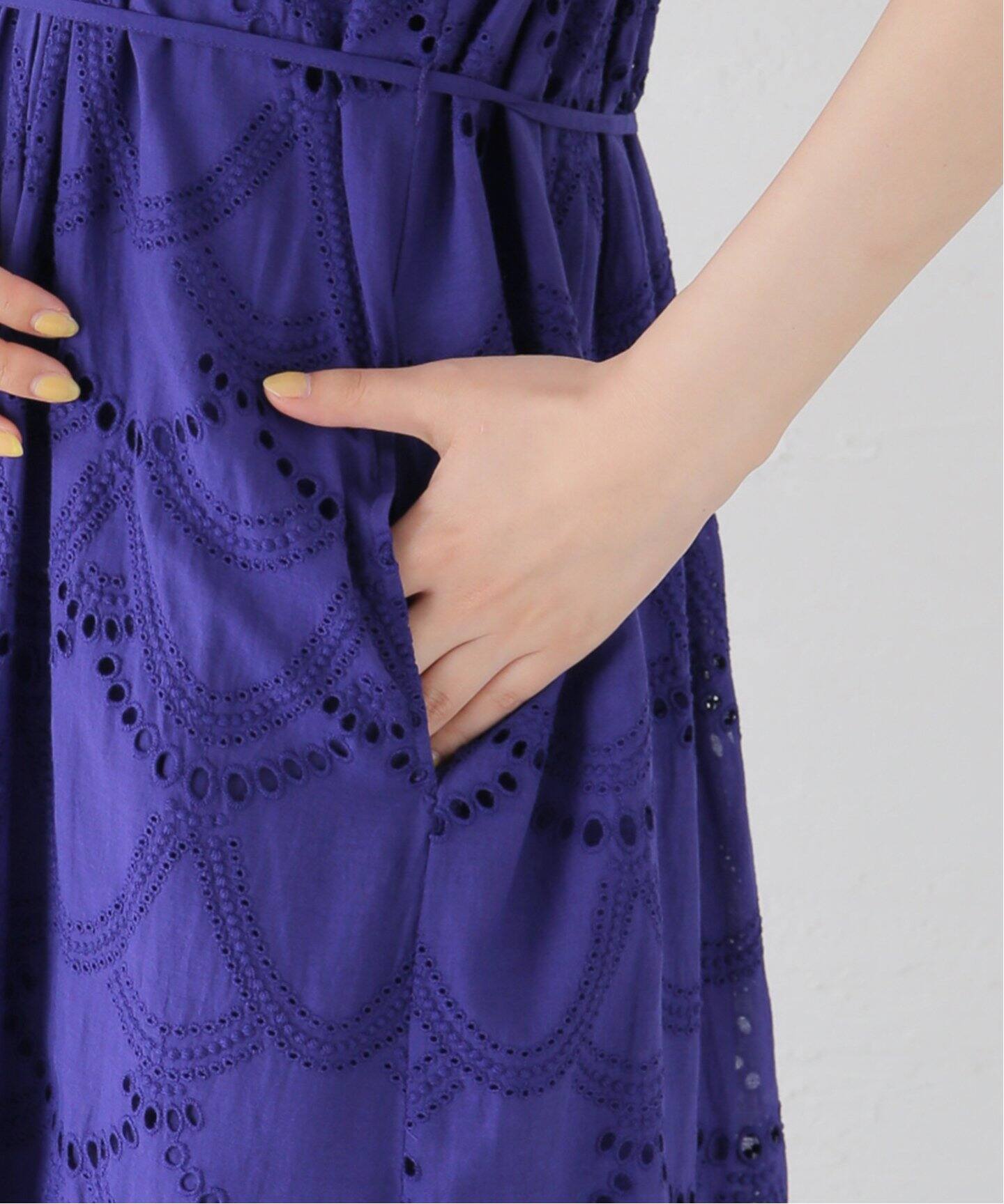 ne Quittez pas/ヌキテパ 】Cotton Voile Dot Hemla No Sleeve Dress 