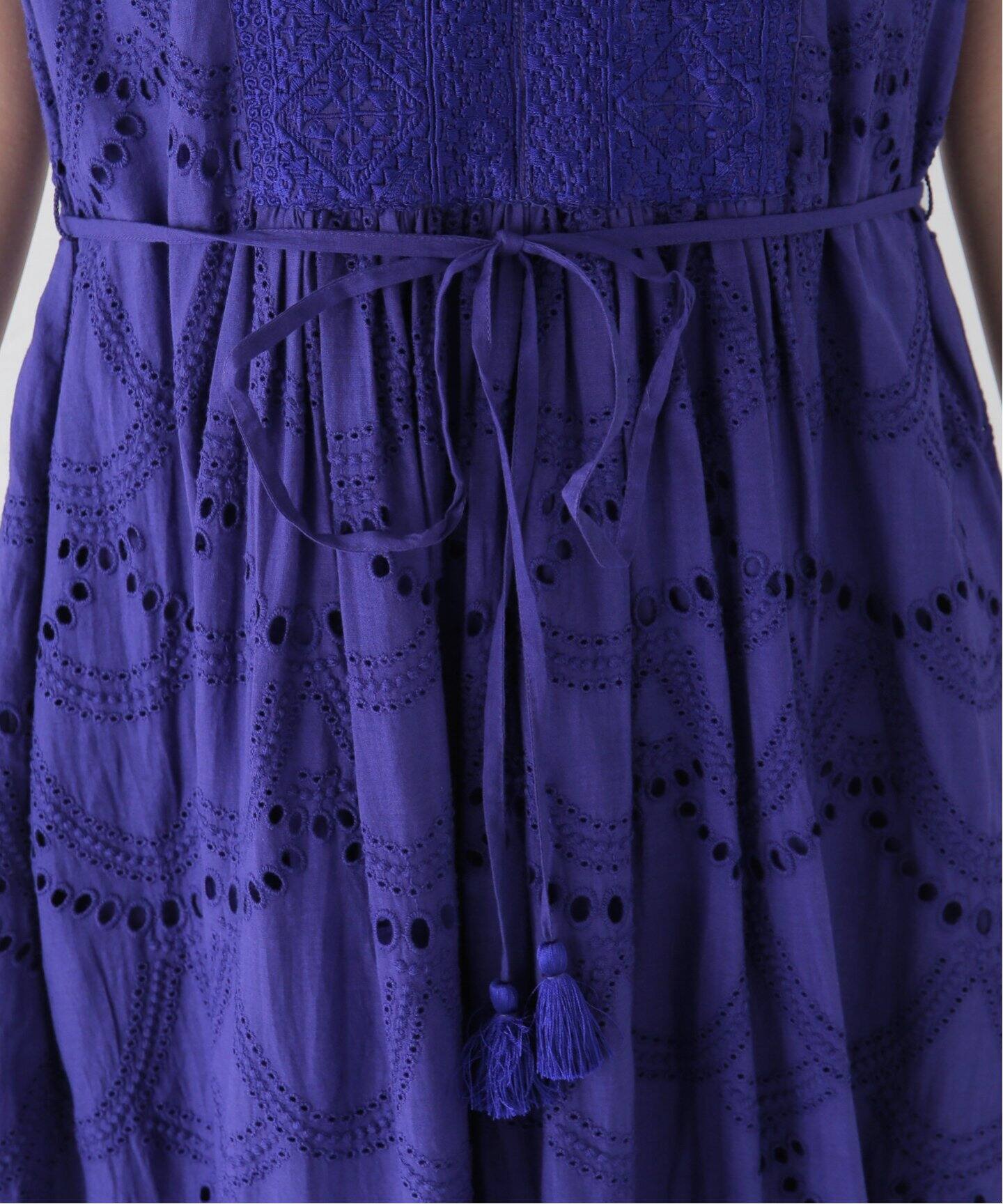 ne Quittez pas/ヌキテパ 】Cotton Voile Dot Hemla No Sleeve Dress 