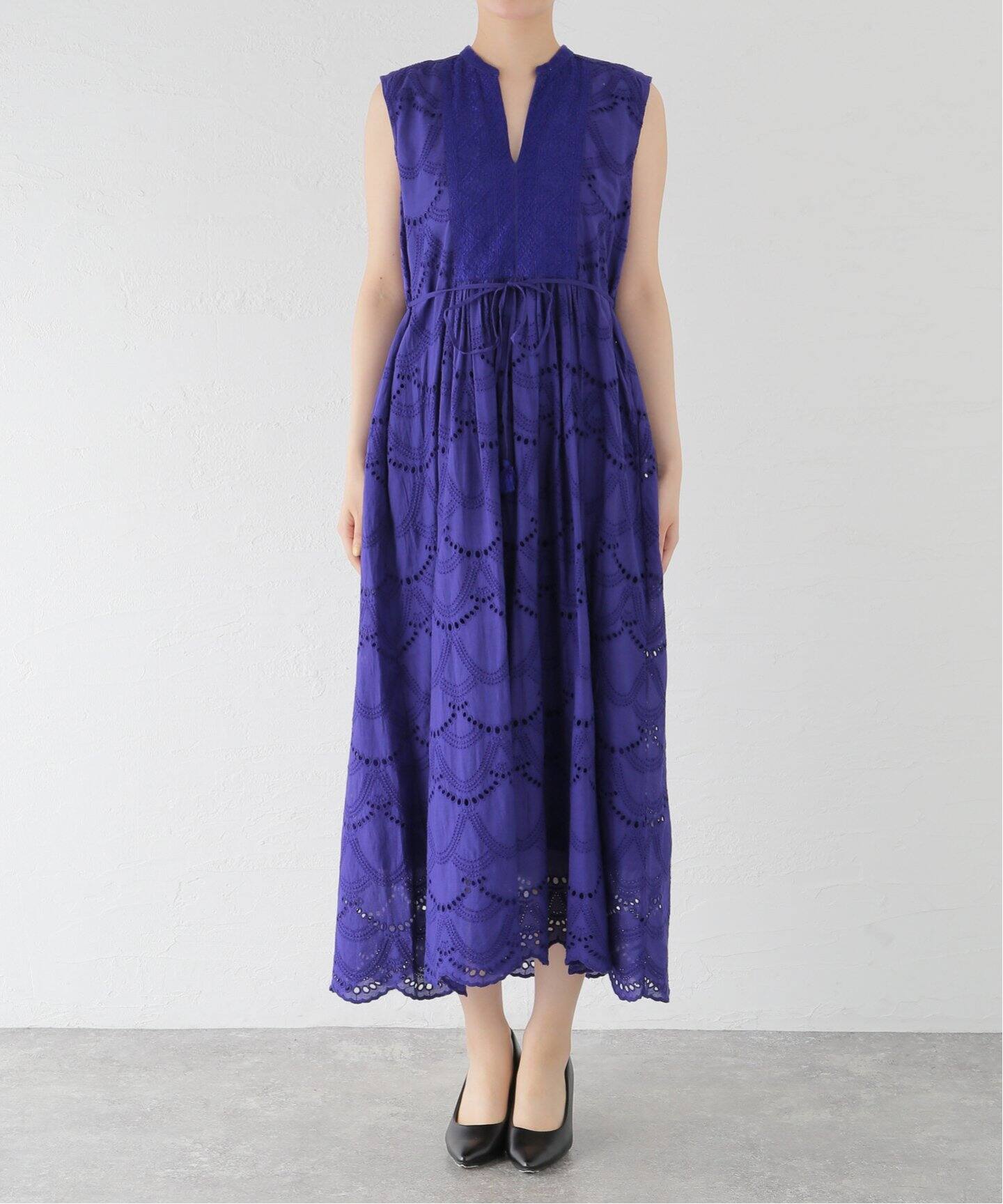 ne Quittez pas/ヌキテパ 】Cotton Voile Dot Hemla No Sleeve Dress 