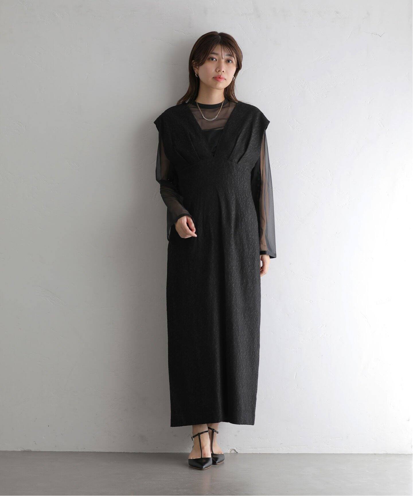 Vラインジャガードドレス（ドレス）｜La Totalite（ラ トータリテ）の  