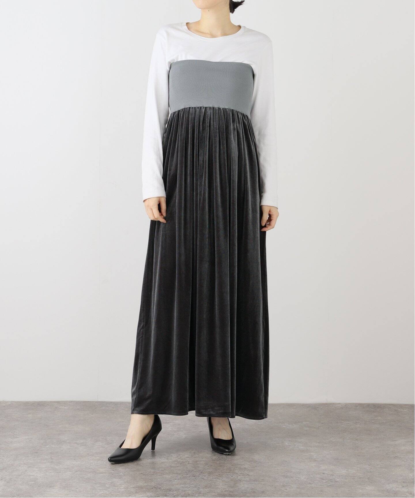 TORRAZZO DONNA/トラッゾドンナ】Rib knit*Bare Top Dress（ワンピース 