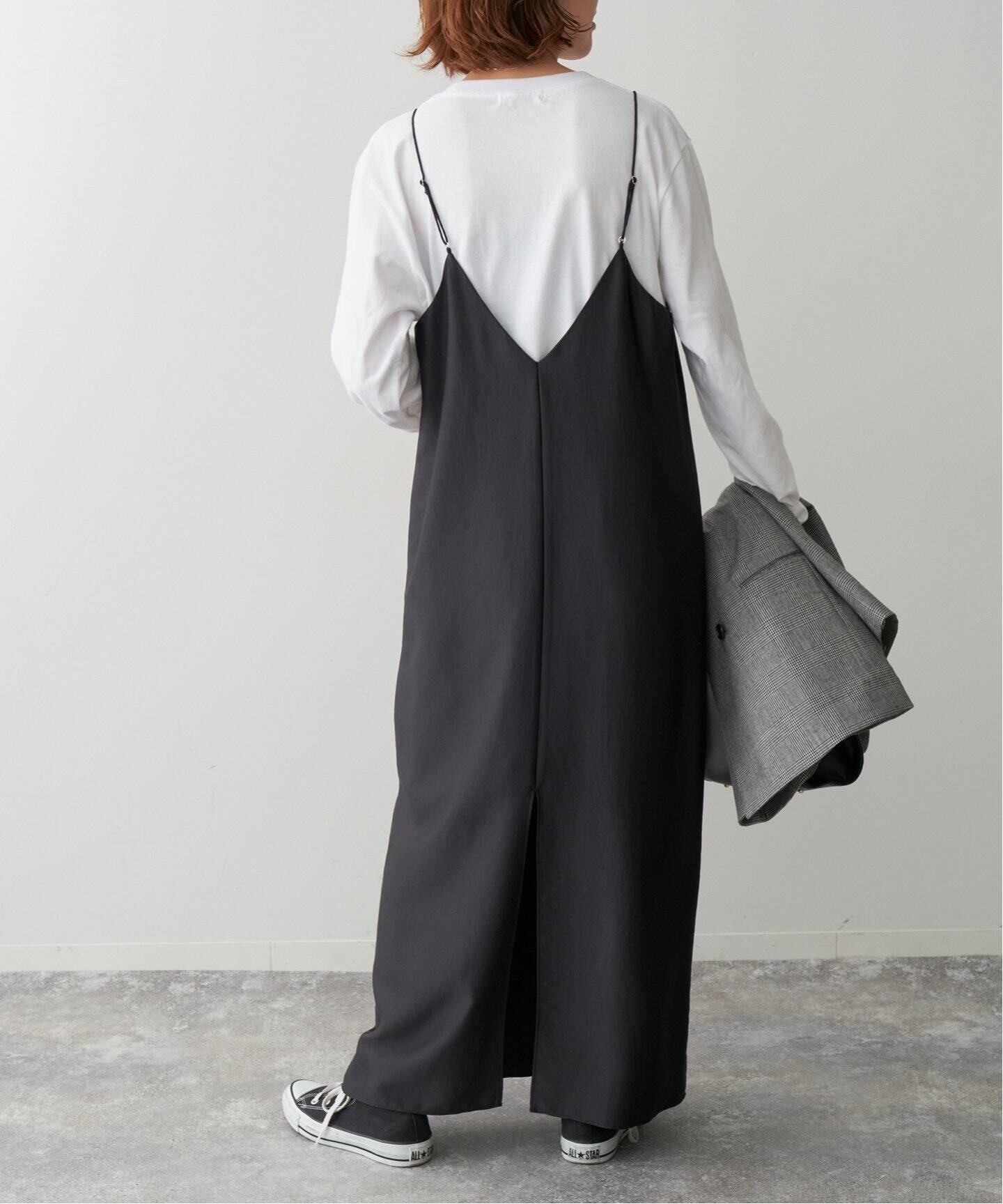 2024AW 新品タグ付き スピックアンドスパン サテンIラインワンピース