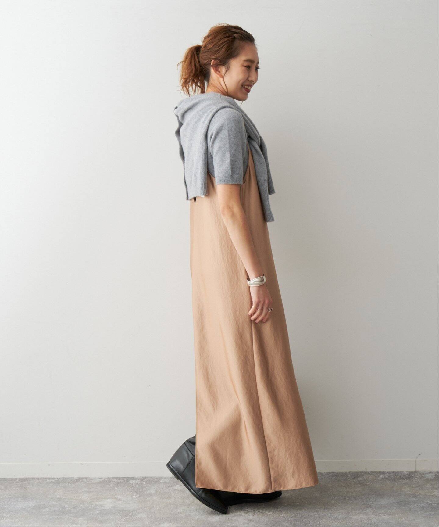 2024AW 新品タグ付き スピックアンドスパン サテンIラインワンピース