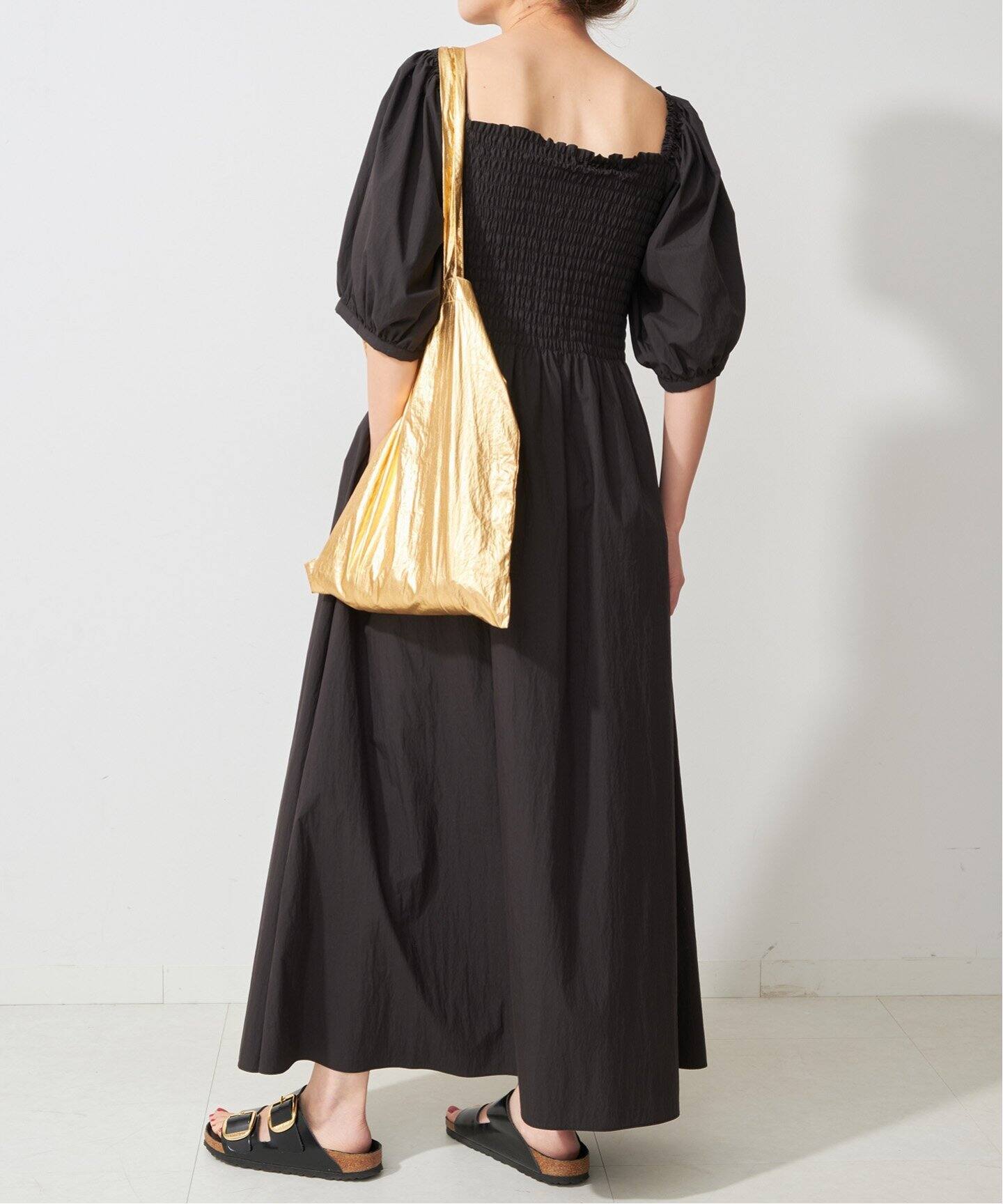 スピック&スパン ipeker AMARA Vシャーリングドレス M マキシ spick  