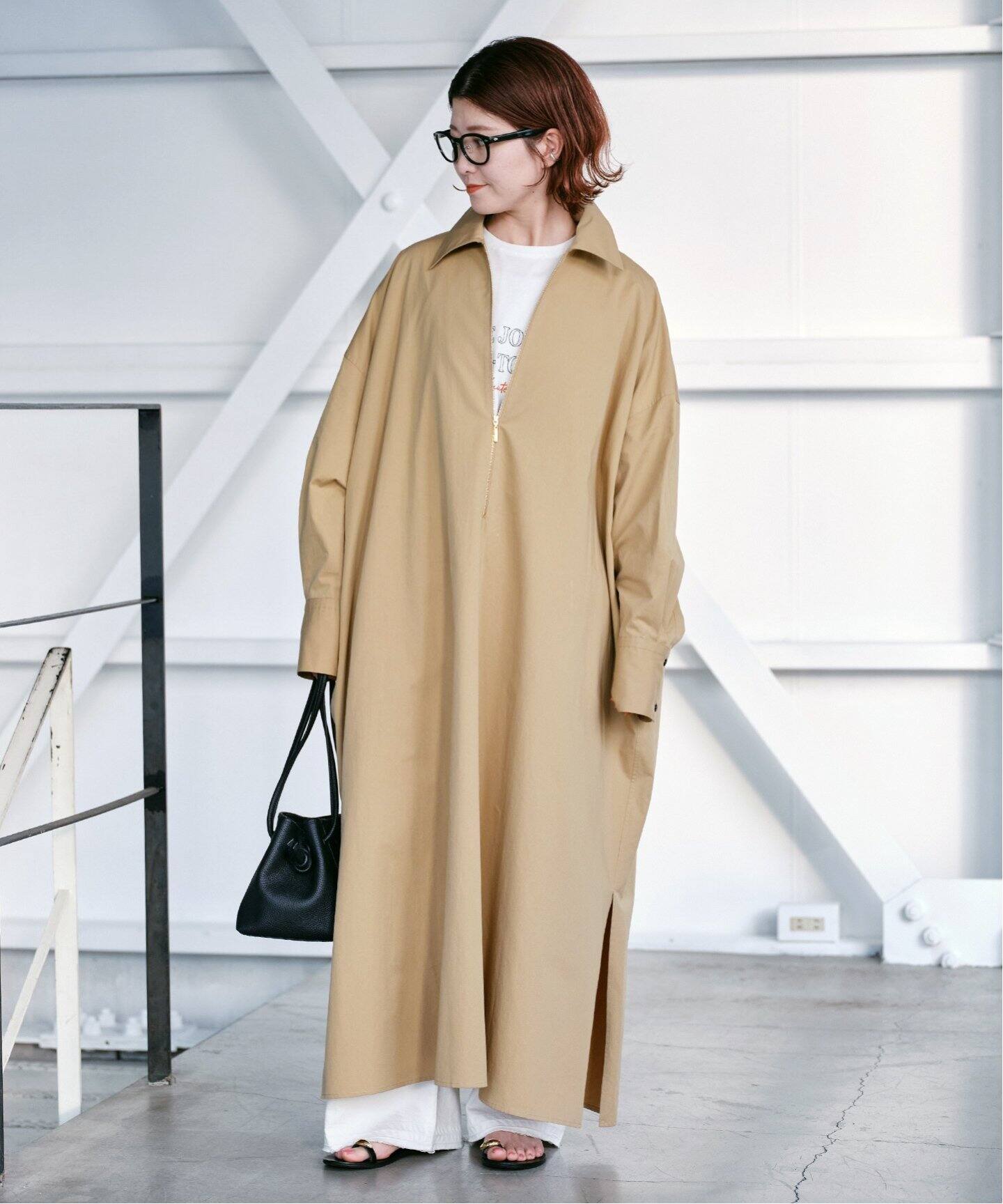 コットンサテンハーフジップワンピース（ワンピース）｜Spick and Span  