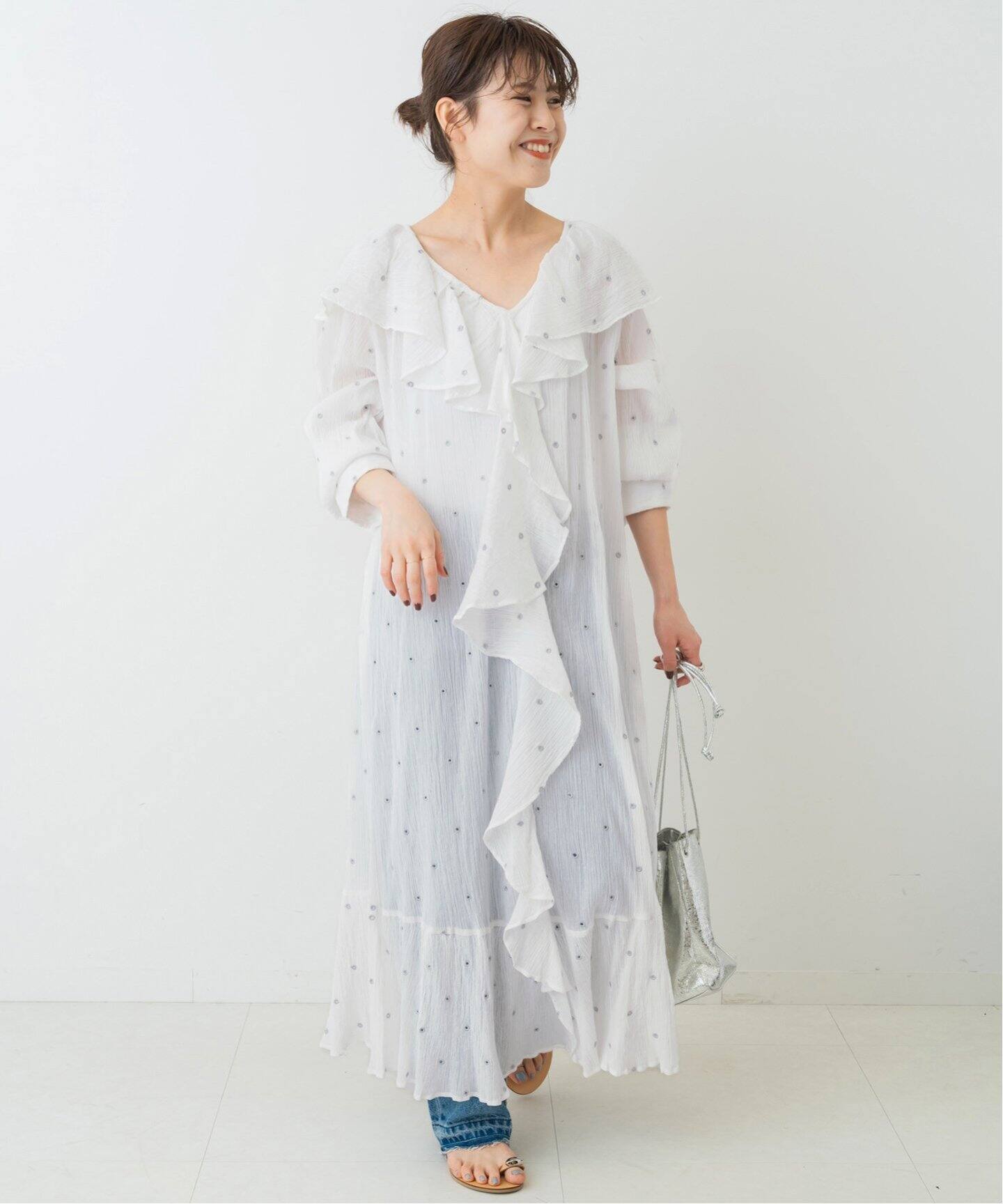 美品】Spick＆spanフリル付きパーティードレスフォーマル （美品