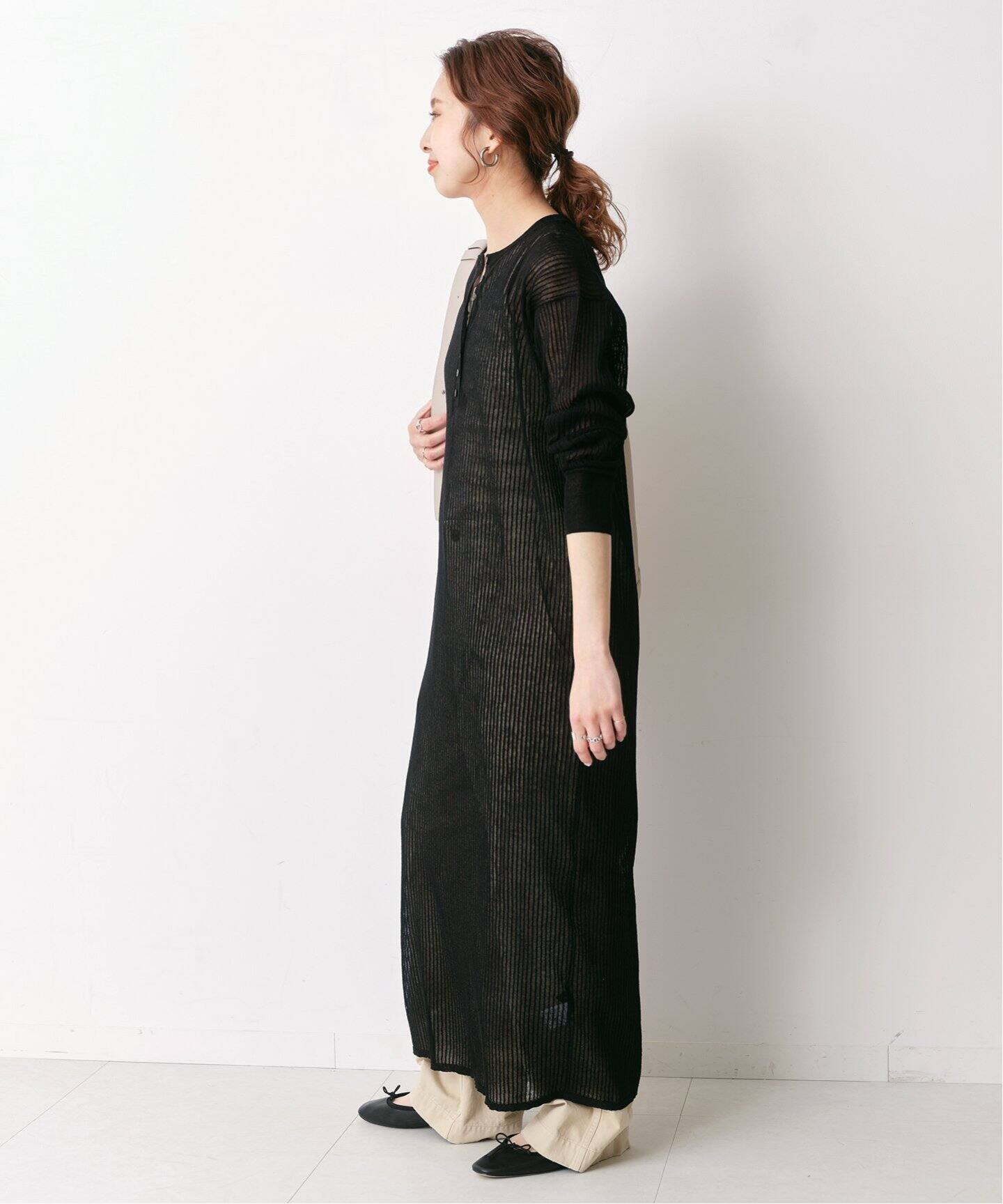 シアーヘンリーネックニットワンピース（ワンピース）｜Spick and Span  