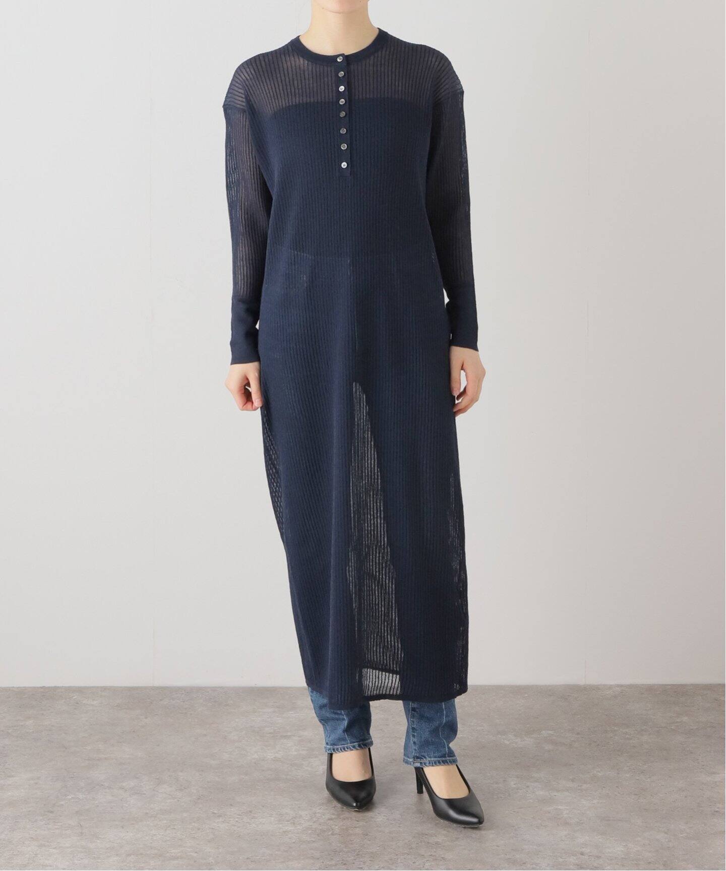 シアーヘンリーネックニットワンピース（ワンピース）｜Spick and Span  
