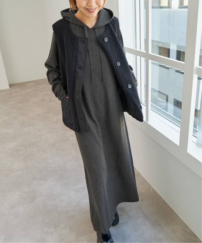 フーテッド ニットロングワンピース（ワンピース）｜Spick and Span 
