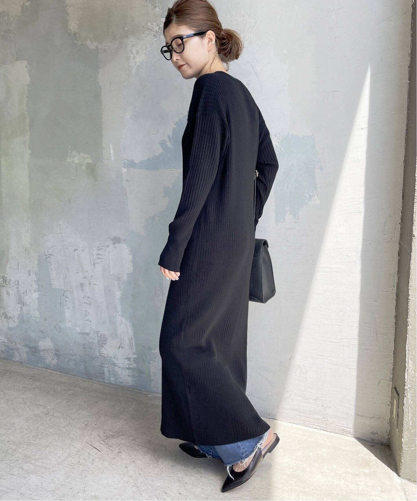 追加2予約》ヘンリーネックリブニットワンピース（ワンピース）｜Spick  