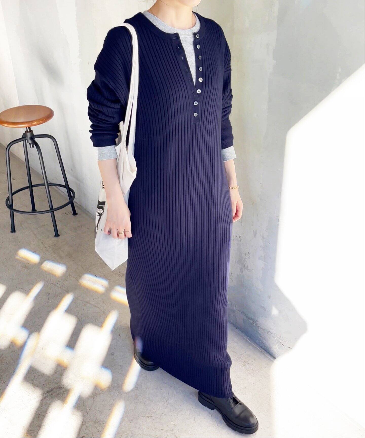 追加2》ヘンリーネックリブニットワンピース（ワンピース）｜Spick and  