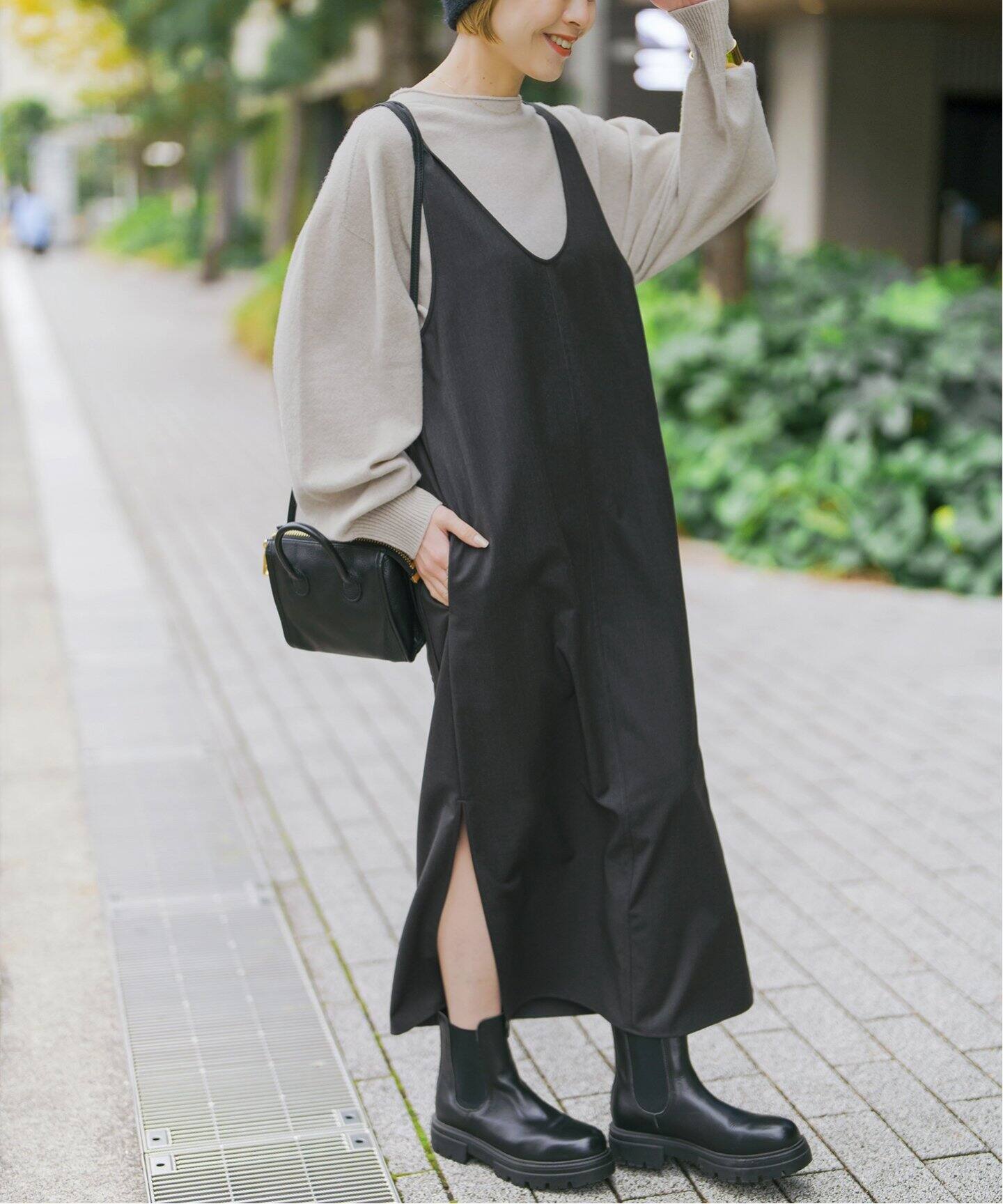 ストレッチツイルジャンパースカート（ワンピース）｜Spick and Span  