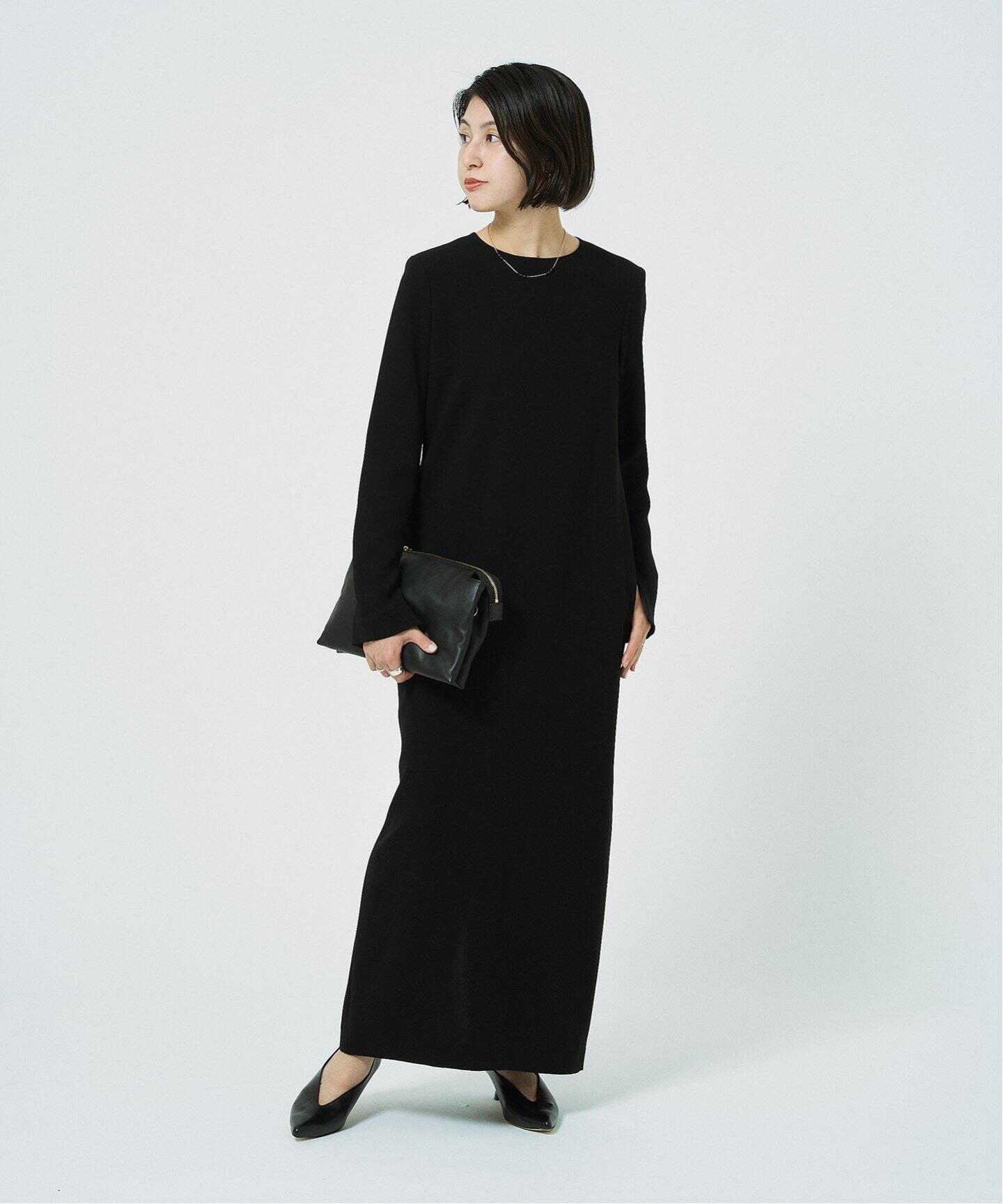 追加》ダブルクロスミニマルロングドレス 2（ワンピース  