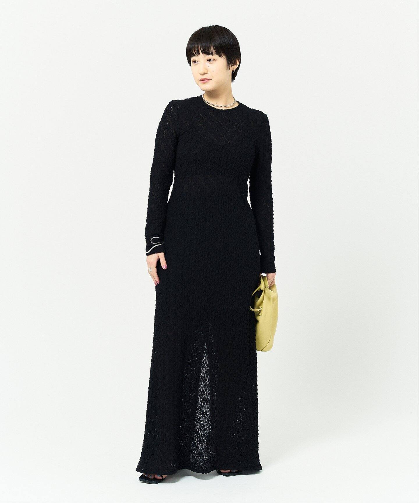 ストレッチレースクルーネックワンピース（ワンピース）｜HARDY NOIR  