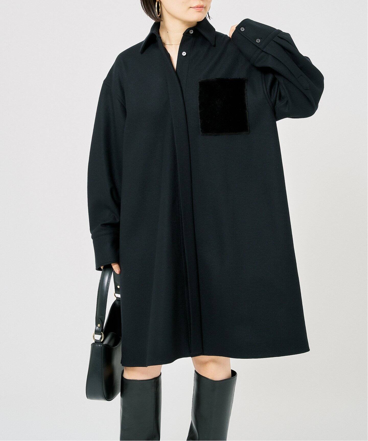 ウールジャージシャツワンピース（ワンピース）｜HARDY NOIR  
