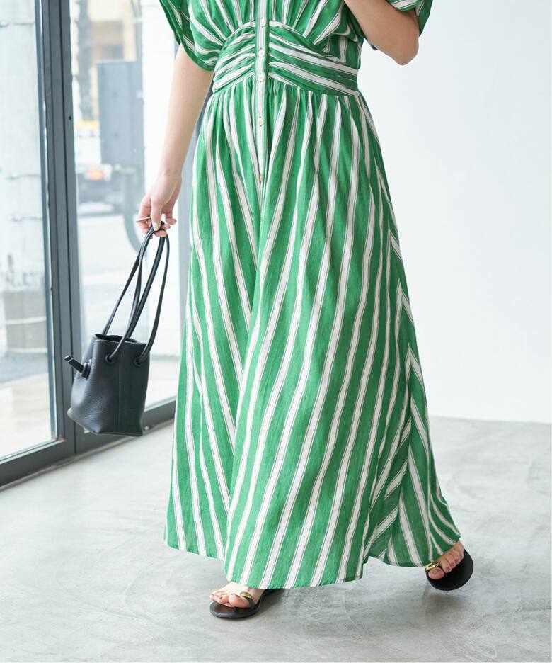 ne Quittez pas / ヌキテパ COTTON VOILE STRIPE WAIST（ワンピース 