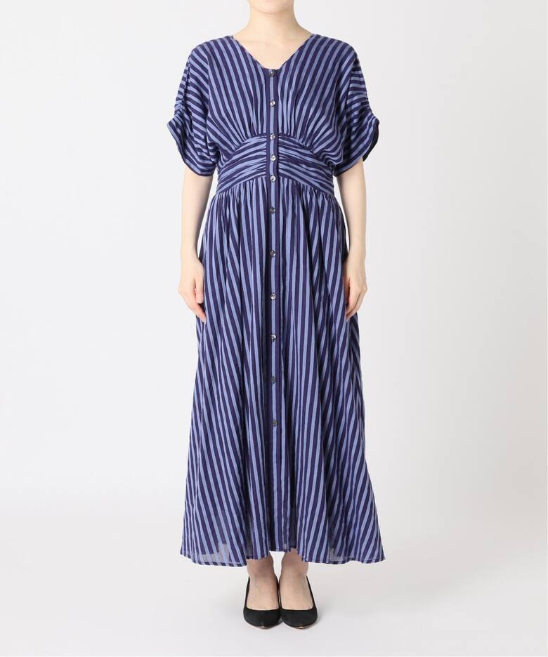 ne Quittez pas / ヌキテパ COTTON VOILE STRIPE WAIST（ワンピース 
