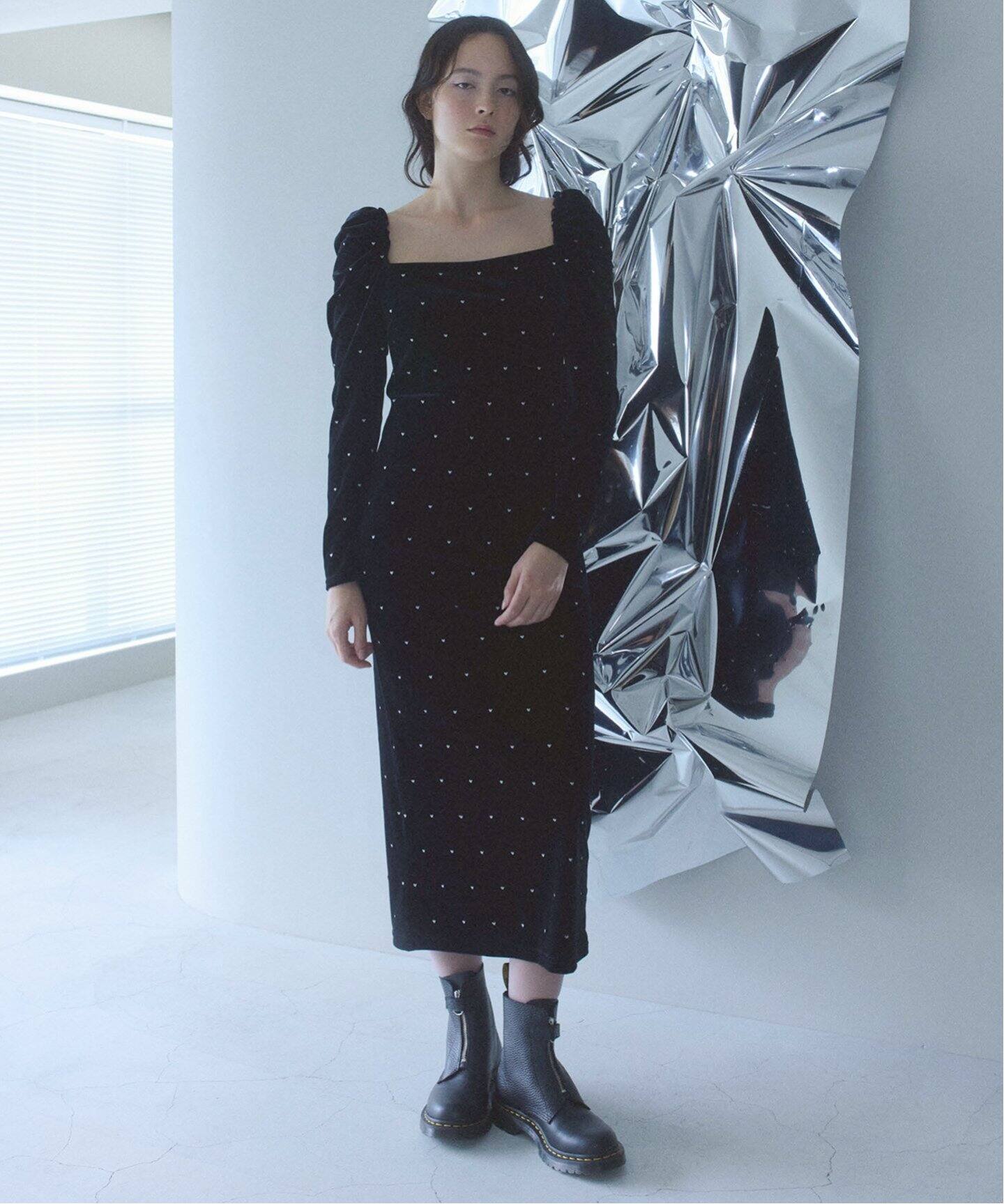 ハート刺繍ベロアワンピース（ワンピース）｜U by SPICK&SPAN（ユー  