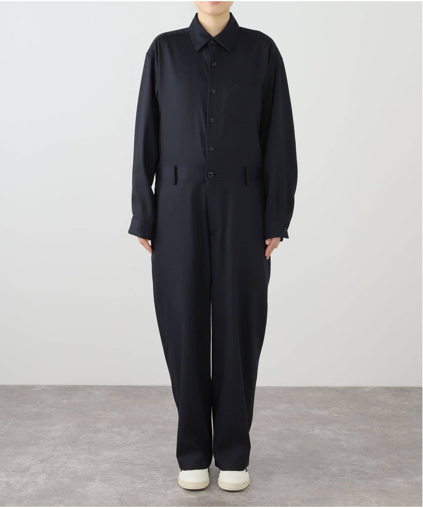 FRAMeWORK 2024AW ウールMIXネイビーオールインワン ウールMIXネイビーオールインワン（つなぎ／オールインワン