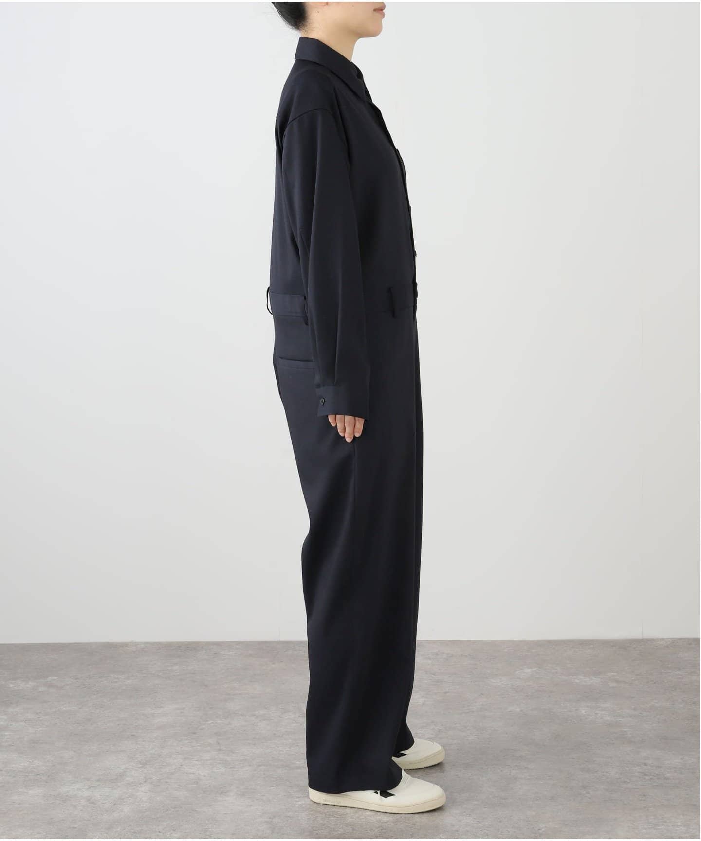 FRAMeWORK 2024AW ウールMIXネイビーオールインワン ウールMIXネイビーオールインワン（つなぎ／オールインワン