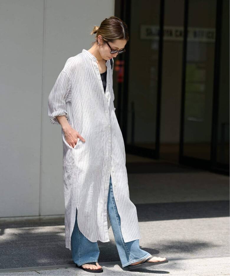 ≪追加≫フレンチリネンシャツワンピース2（ワンピース）｜FRAMeWORK  