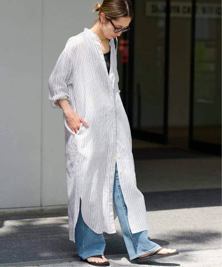 ≪追加≫フレンチリネンシャツワンピース2（ワンピース）｜FRAMeWORK  