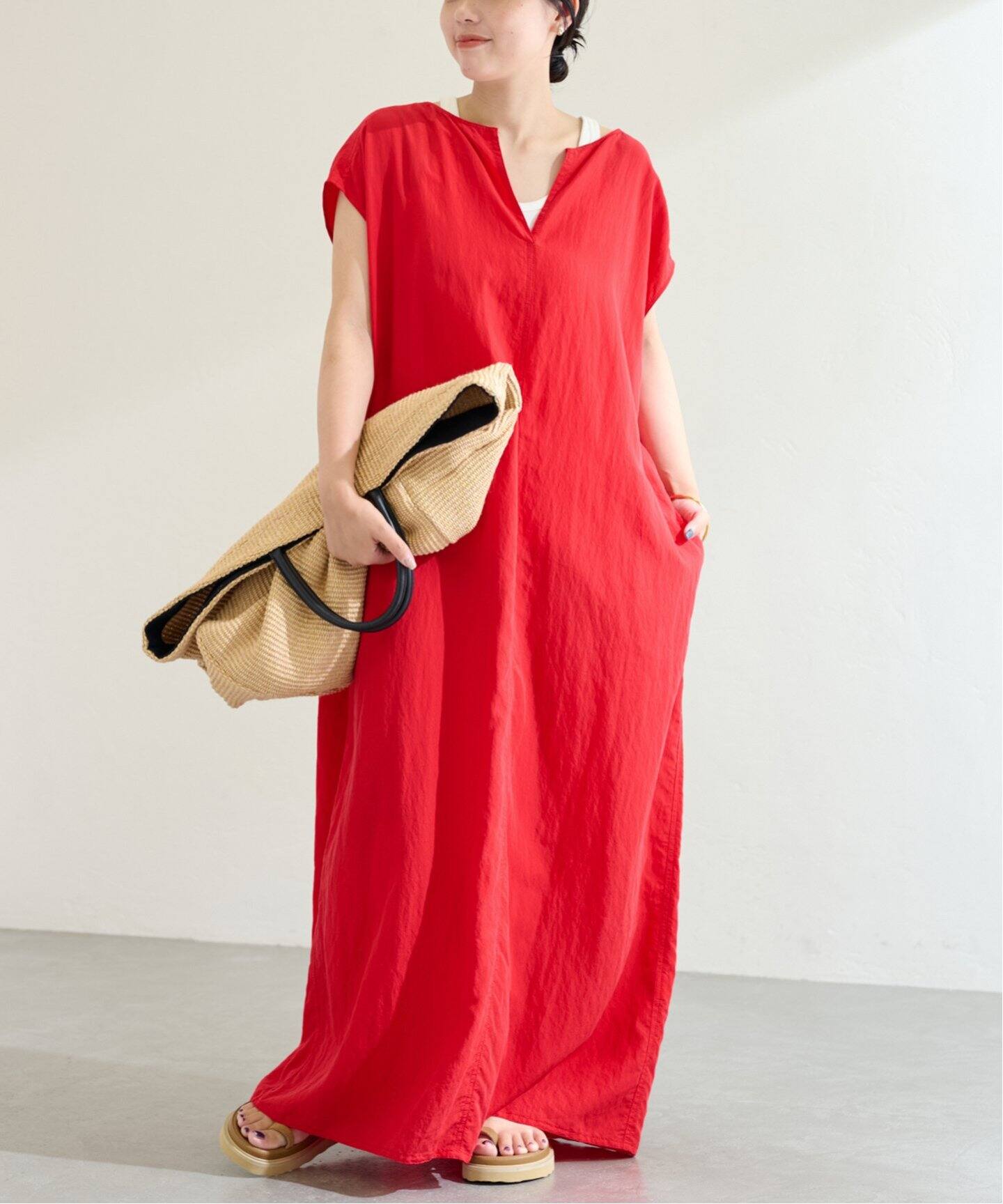 フィブリルポプリンサックワンピース（ワンピース）｜FRAMeWORK  