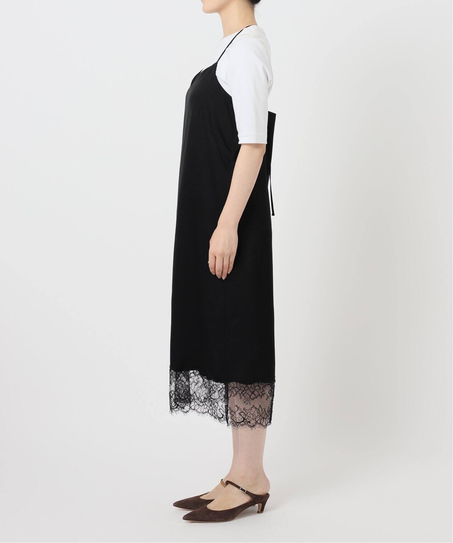 ルナサテンレーストリミングキャミワンピース（ワンピース）｜NOBLE  