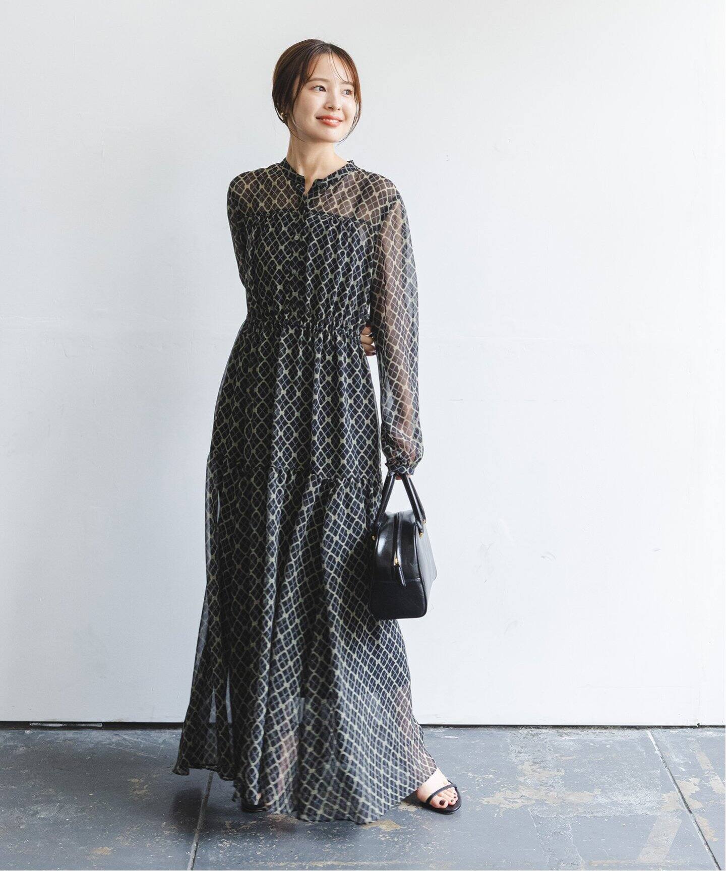 チェーンプリントティアードワンピース（ワンピース）｜NOBLE  