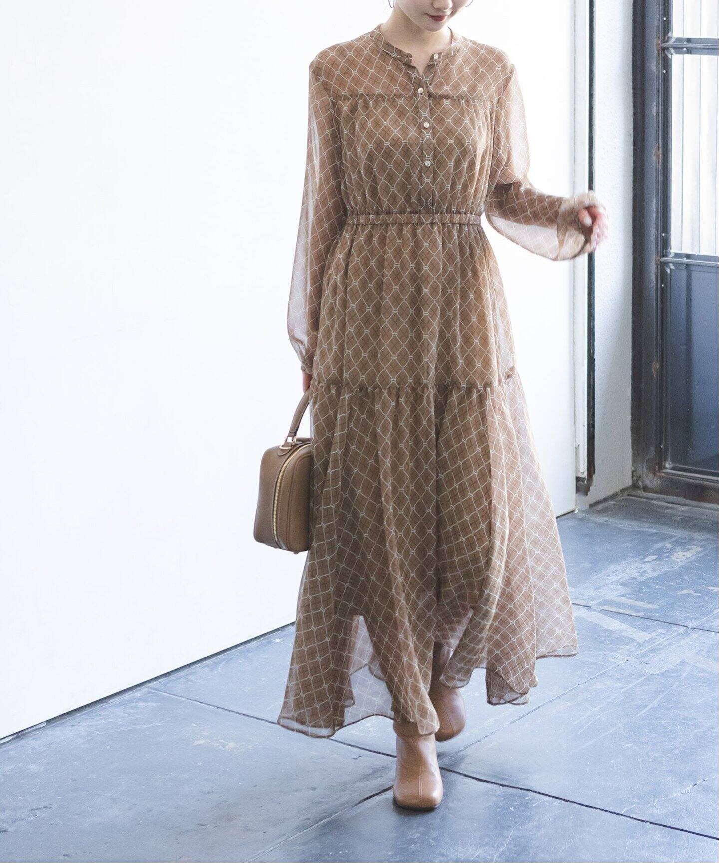 チェーンプリントティアードワンピース（ワンピース）｜NOBLE  