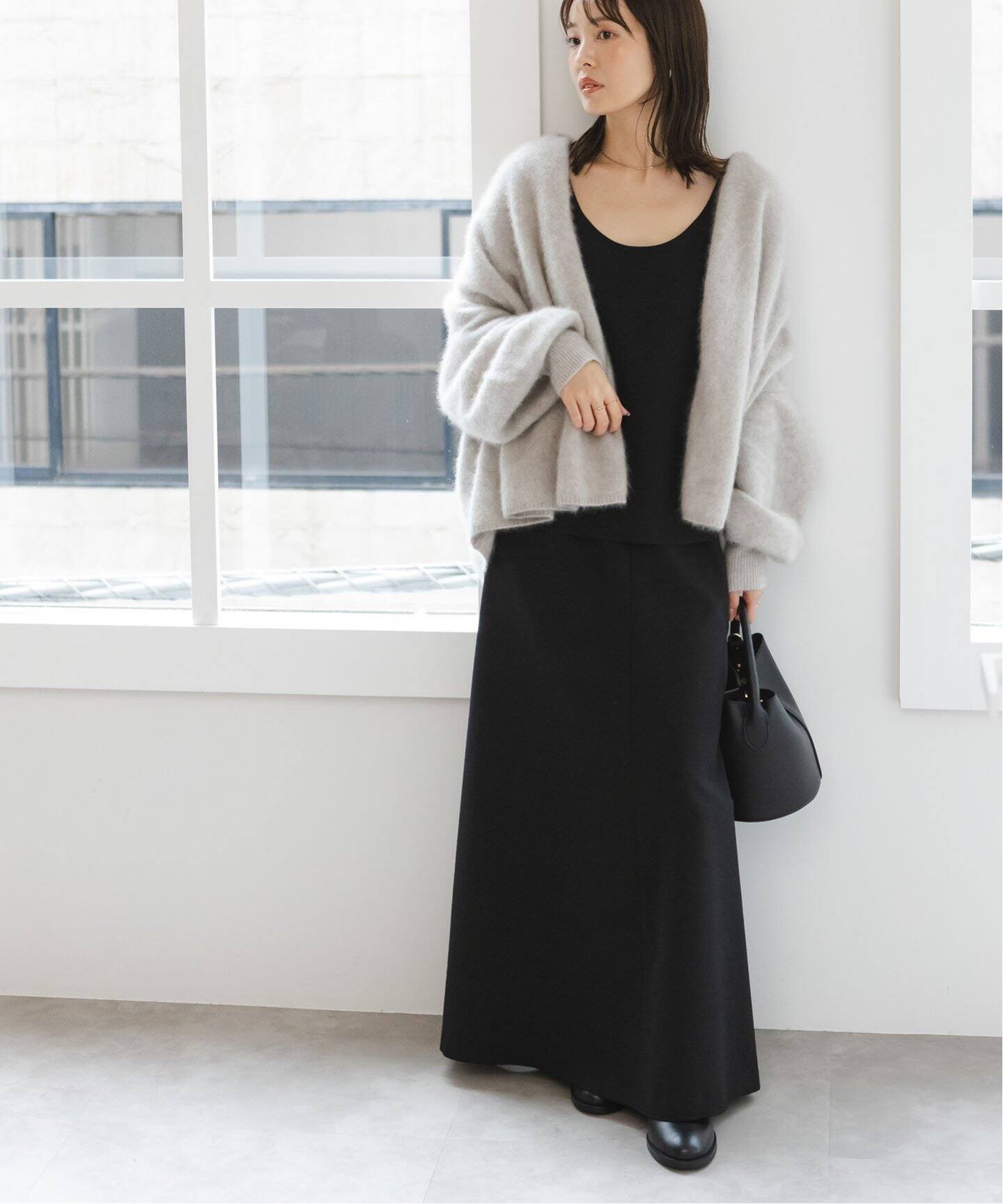 ウールMIXツイルレイヤードワンピース（ワンピース）｜NOBLE（ノーブル  