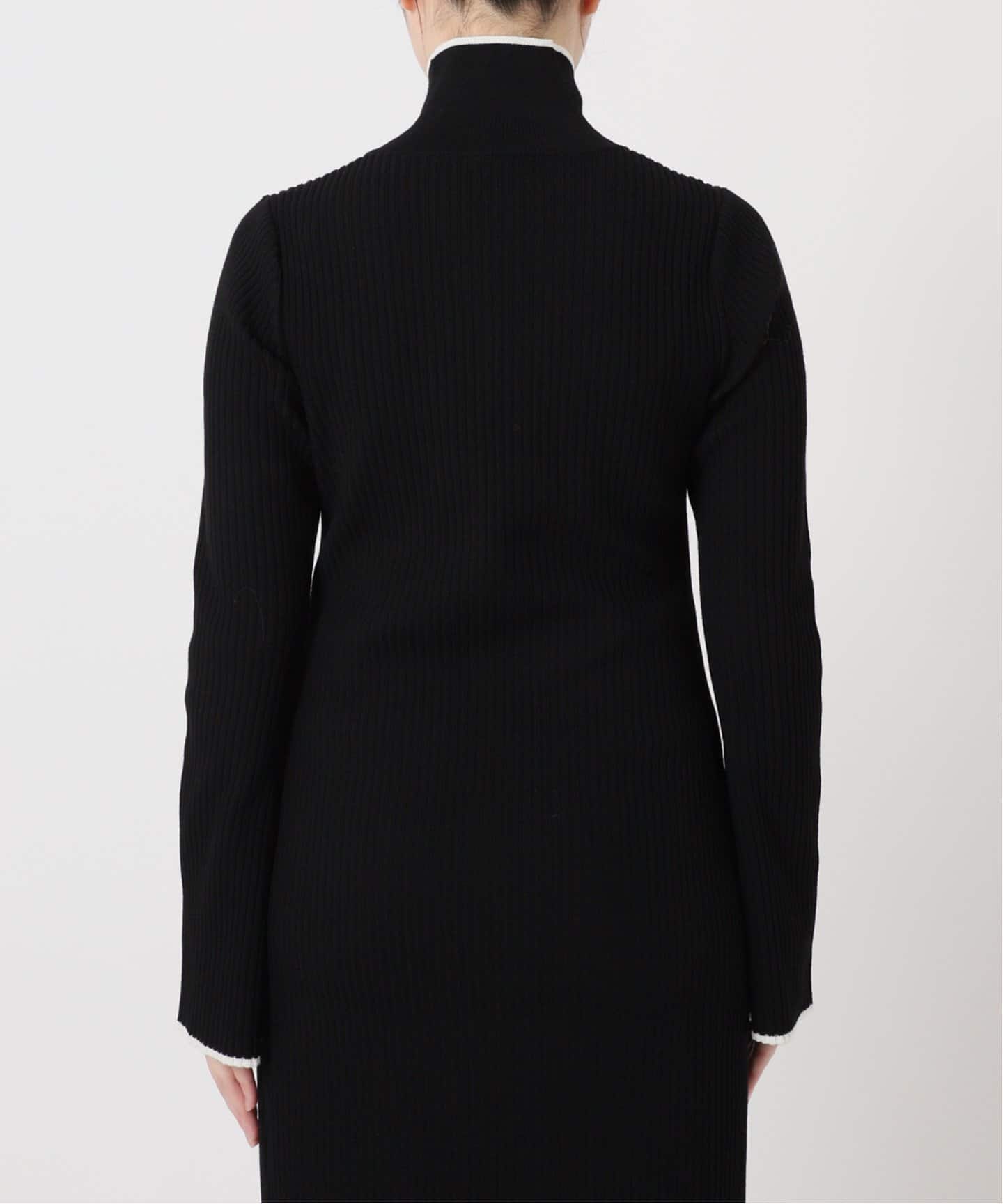 バイカラートリムリブニットワンピース（ワンピース）｜NOBLE