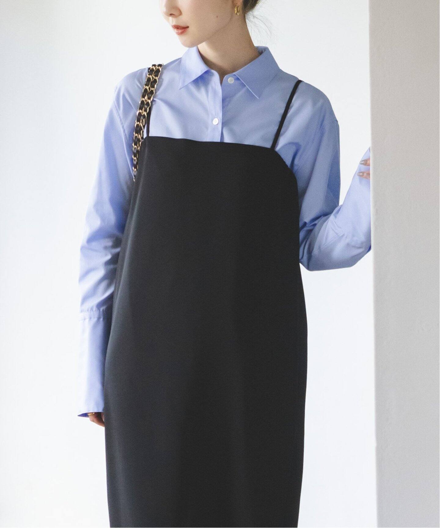 コンパクトサテンギャザーキャミワンピース（ワンピース）｜NOBLE  