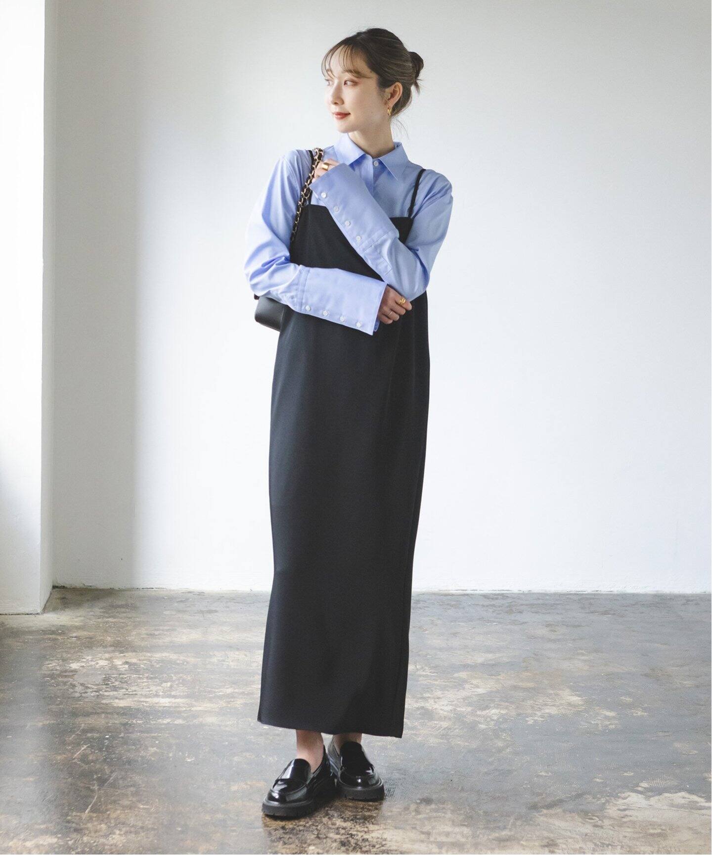 コンパクトサテンギャザーキャミワンピース（ワンピース）｜NOBLE  