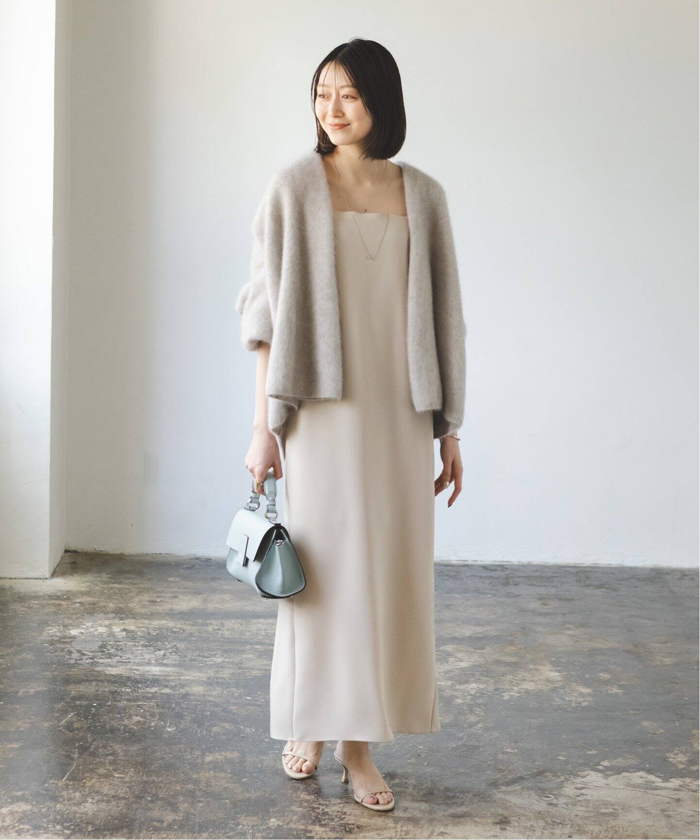 コンパクトサテンギャザーキャミワンピース（ワンピース）｜NOBLE  