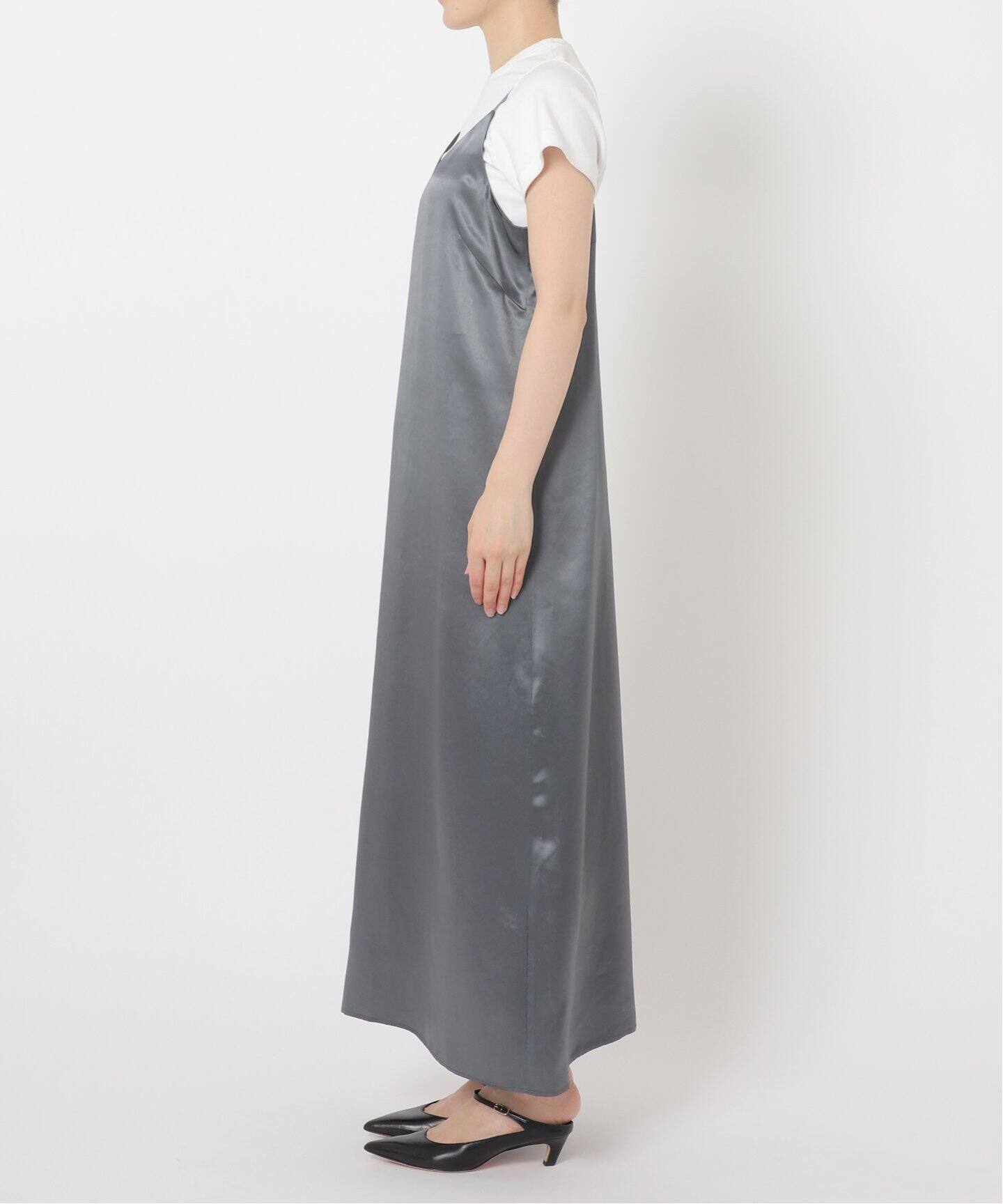 追加》サテンVネックキャミソールワンピース（ワンピース）｜NOBLE  