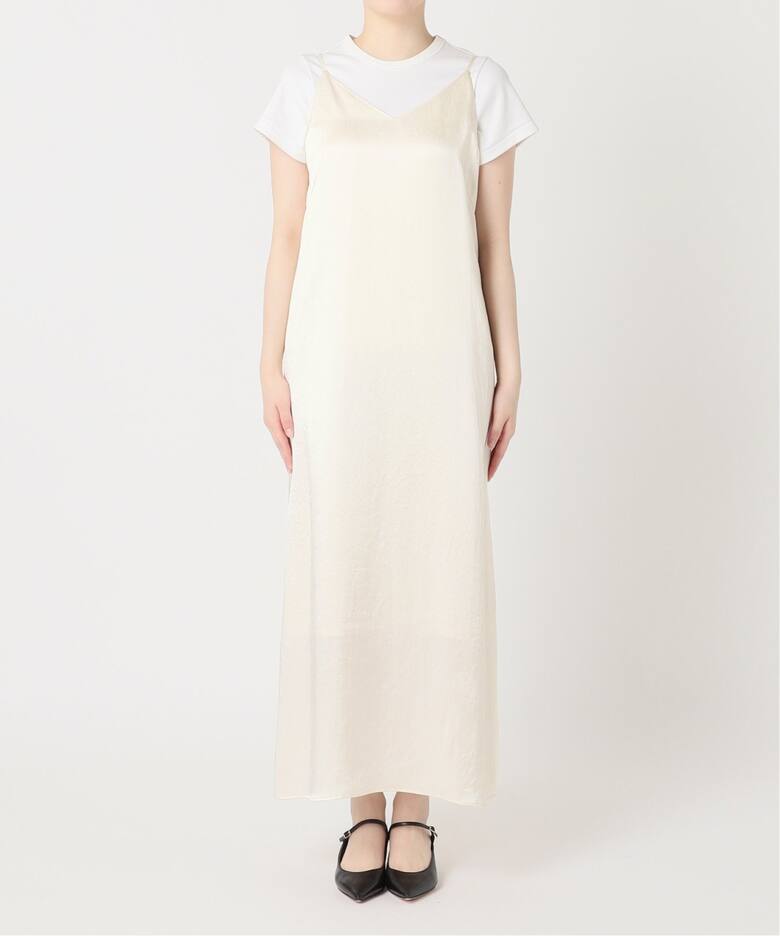 追加》サテンVネックキャミソールワンピース（ワンピース）｜NOBLE  