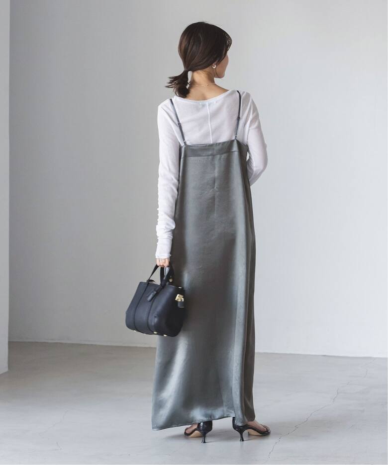 追加》サテンVネックキャミソールワンピース（ワンピース）｜NOBLE  